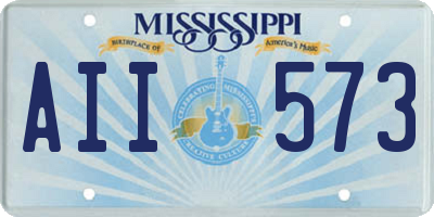 MS license plate AII573