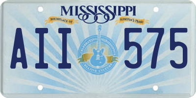 MS license plate AII575