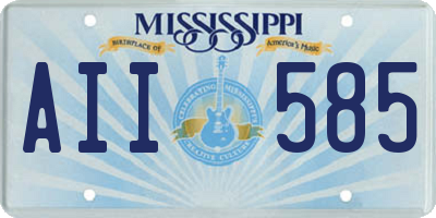 MS license plate AII585