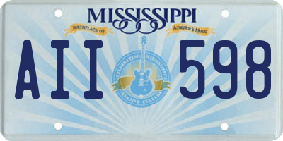 MS license plate AII598