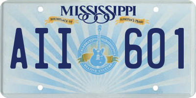 MS license plate AII601