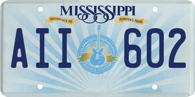 MS license plate AII602