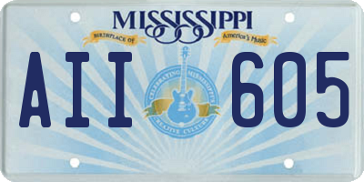 MS license plate AII605
