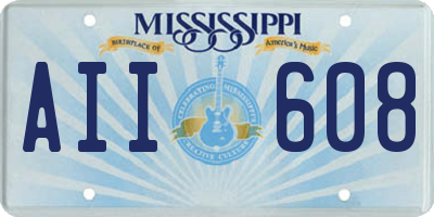 MS license plate AII608