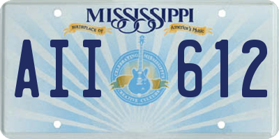 MS license plate AII612