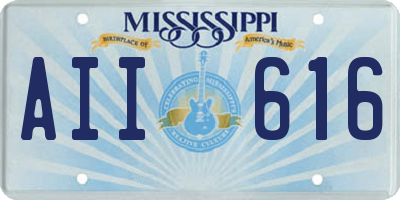 MS license plate AII616