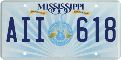 MS license plate AII618