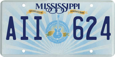 MS license plate AII624