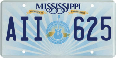 MS license plate AII625