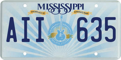 MS license plate AII635