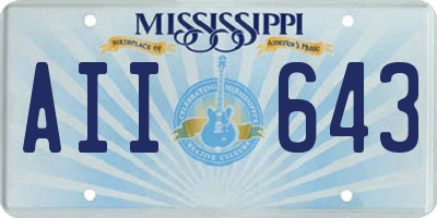 MS license plate AII643