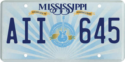 MS license plate AII645