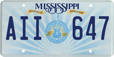 MS license plate AII647