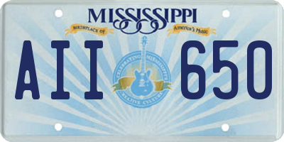 MS license plate AII650