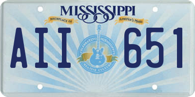 MS license plate AII651