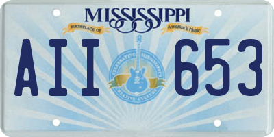 MS license plate AII653