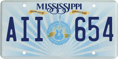 MS license plate AII654