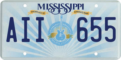 MS license plate AII655