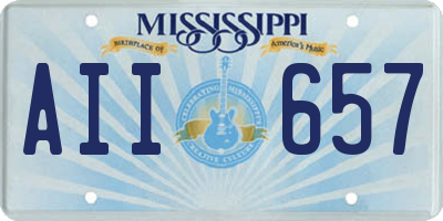 MS license plate AII657