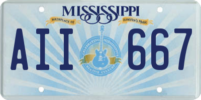 MS license plate AII667