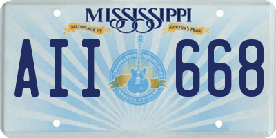 MS license plate AII668