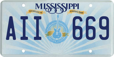 MS license plate AII669