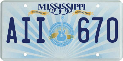 MS license plate AII670