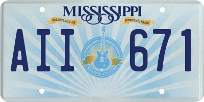MS license plate AII671