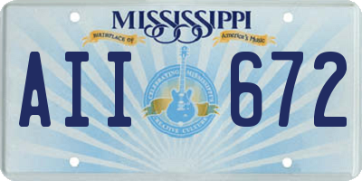 MS license plate AII672