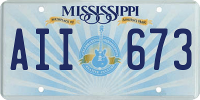 MS license plate AII673
