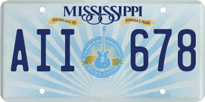 MS license plate AII678