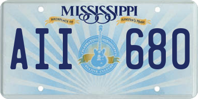 MS license plate AII680