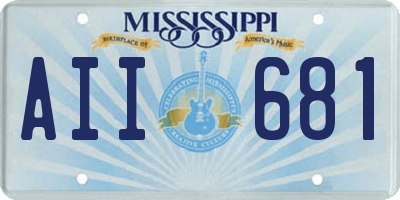 MS license plate AII681