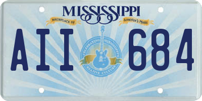 MS license plate AII684
