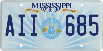 MS license plate AII685