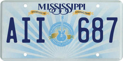 MS license plate AII687