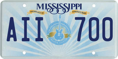 MS license plate AII700