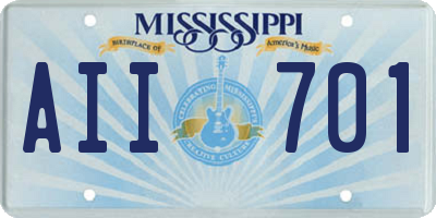 MS license plate AII701