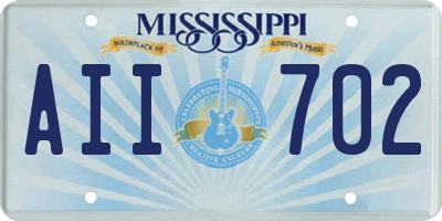 MS license plate AII702