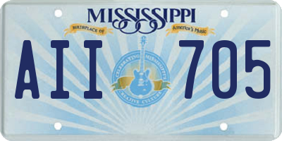 MS license plate AII705