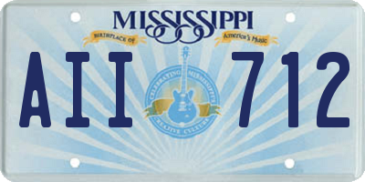 MS license plate AII712