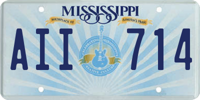 MS license plate AII714