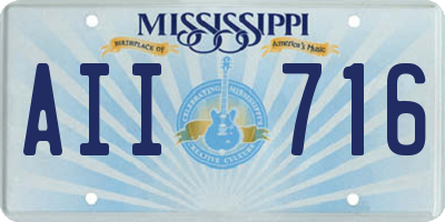 MS license plate AII716
