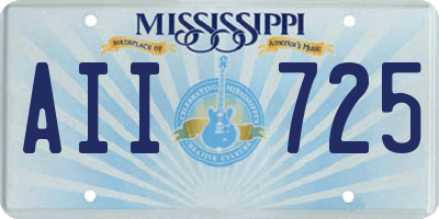 MS license plate AII725