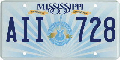 MS license plate AII728