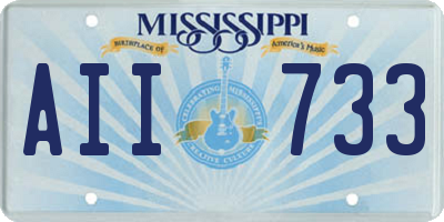 MS license plate AII733
