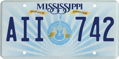 MS license plate AII742