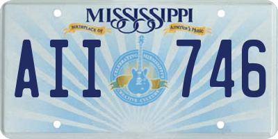 MS license plate AII746