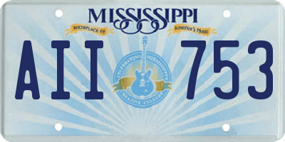 MS license plate AII753