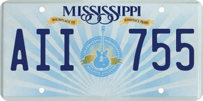 MS license plate AII755